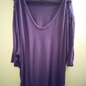 Womans 5 Torrid Purple Blouse with Eyelet Shoulder Design Lightweight Flowy